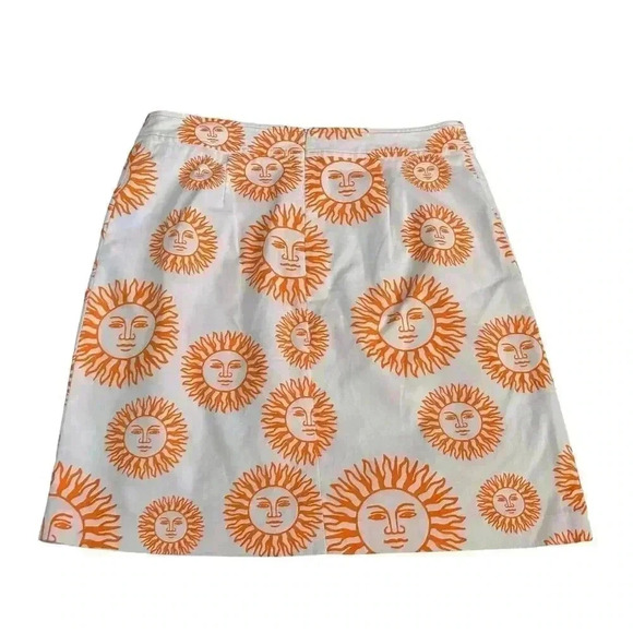 J McLaughlin Orange & White Sun Skirt Size 8 - Picture 6 of 12